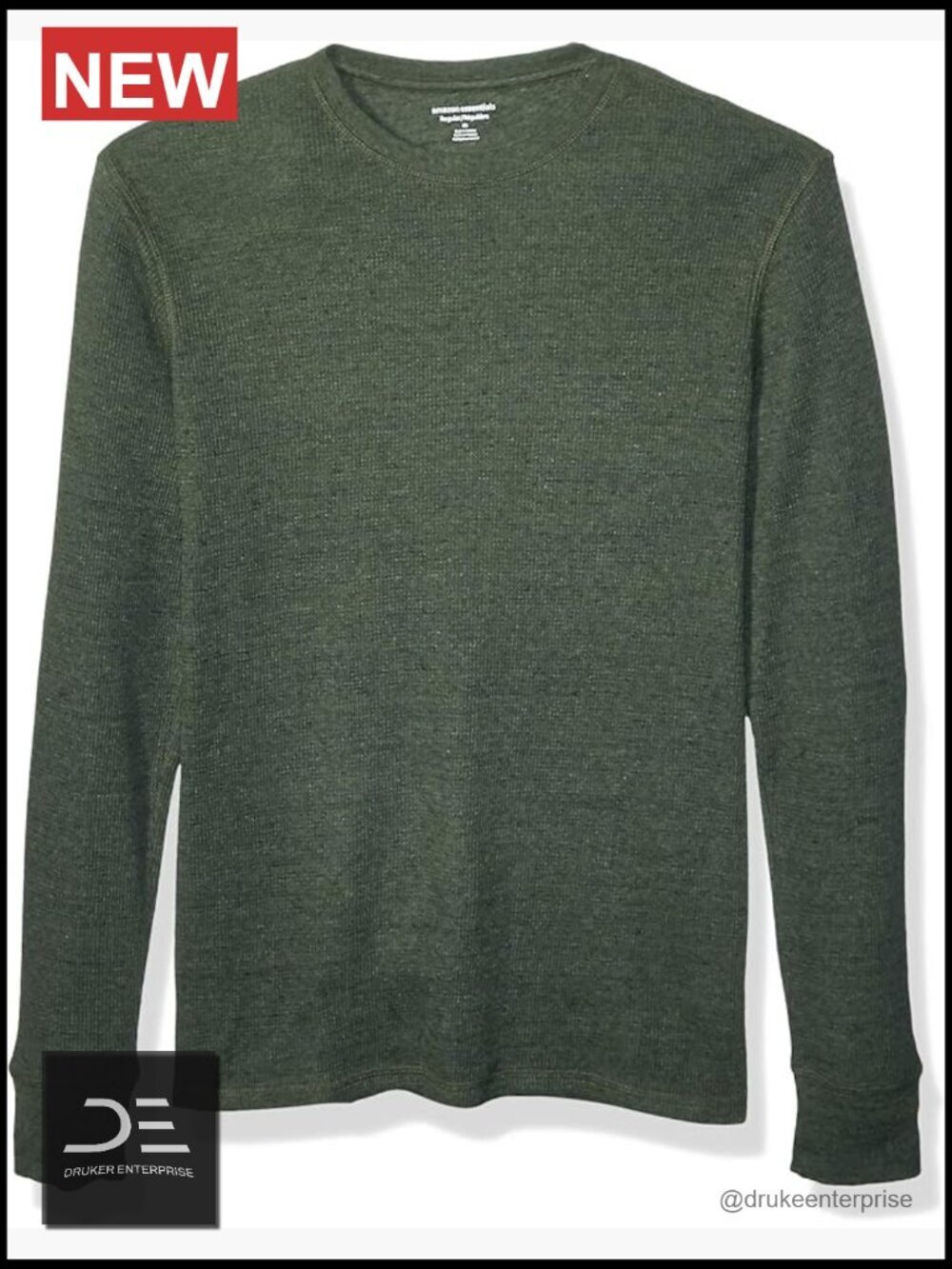 Long Sleeve Waffle Shirt - Regular Fit Cotton Blend Tee